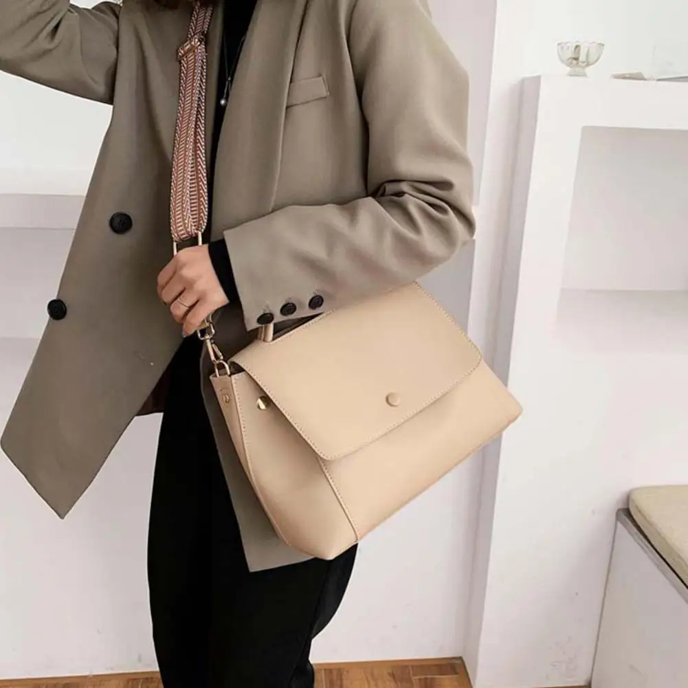 

Handbag Portable All-match Faux Leather Adjustable Strap Cross Body Bag for Work