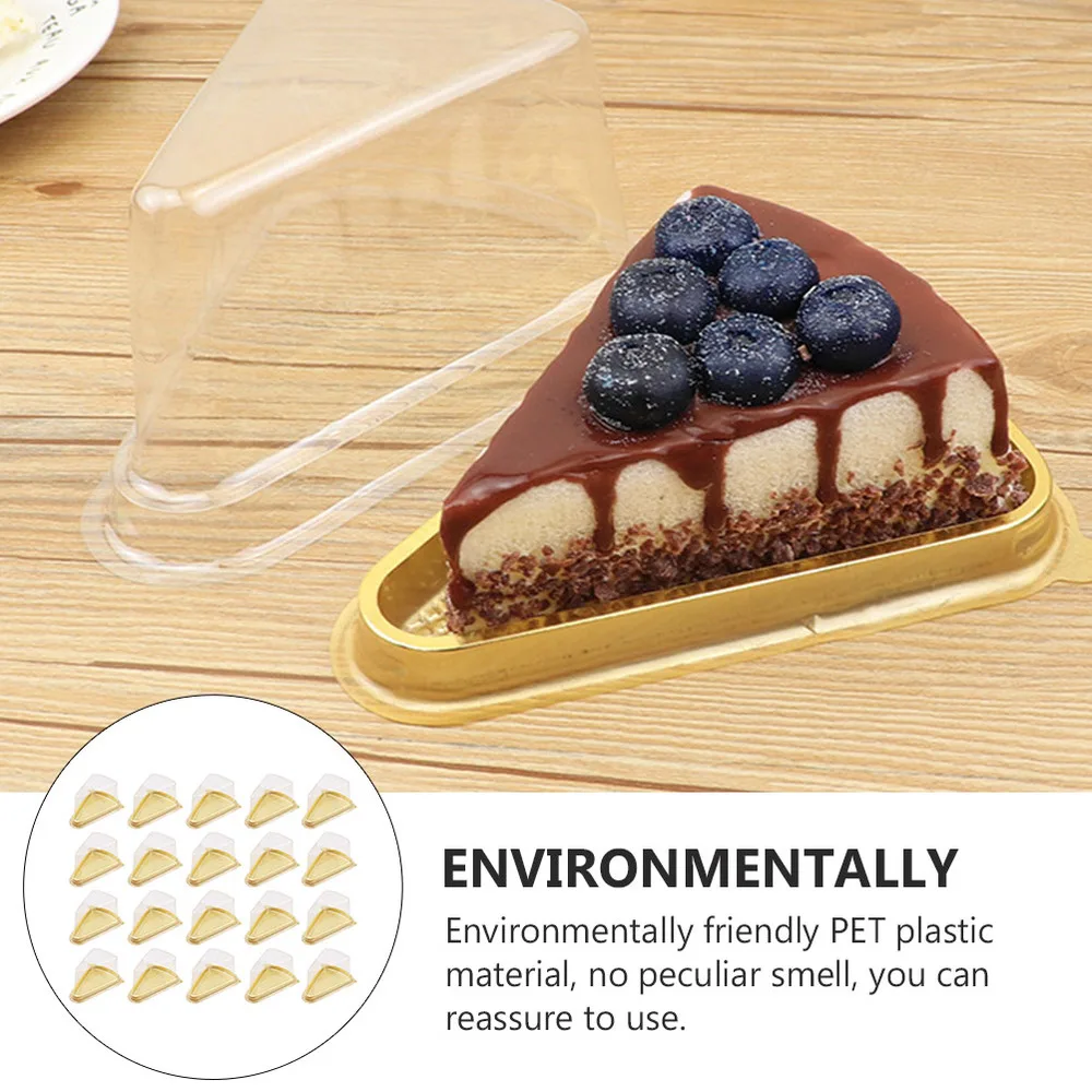 

50PCS Triangular Mousse Box Transparent Cake Case Small Cake Blister Box
