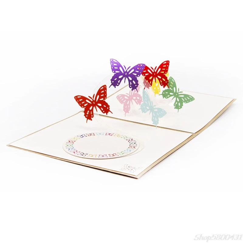 

3D Up Card Butterfly Happy Anniversary Birthday Valentine Christmas O21 20 Dropshipping