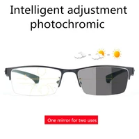 2021 half frame men metal titanium multifocal reading glasses women progressive bifocal anti blue ray uv protect presbyopic