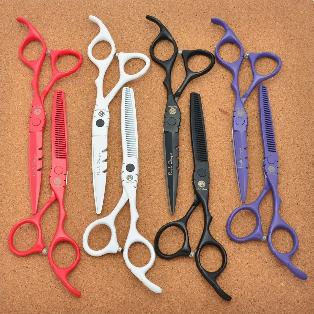 

5.5'' 16cm Purple Dragon JP 440C Hairdressing Scissors Cutting Shears Thinning Scissors Professional Human Hair Scissors Z1010