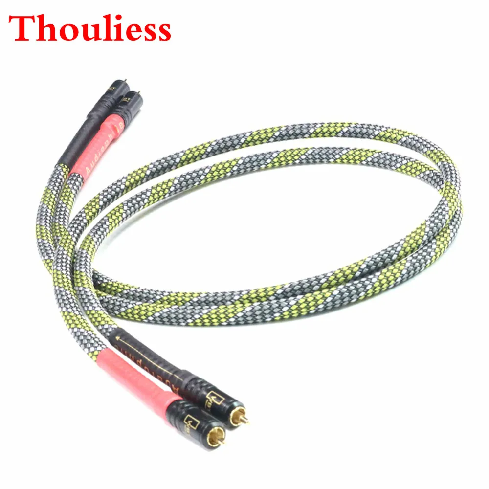 Thouliess Hi Fi 7N OCC с серебряным покрытием ST48B G3 2RCA кабель со штыревыми соединителями на