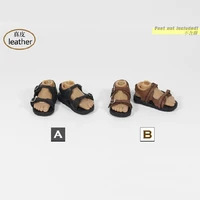 zy1015 16 male blackbrown colors male shoes leather sandals model for 12 action figures dolls accessories in stock