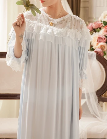 Длинные ночные платья женские пижамы Дамская ночная рубашка элегантные пижамы платье принцессы L платье 4 цвета