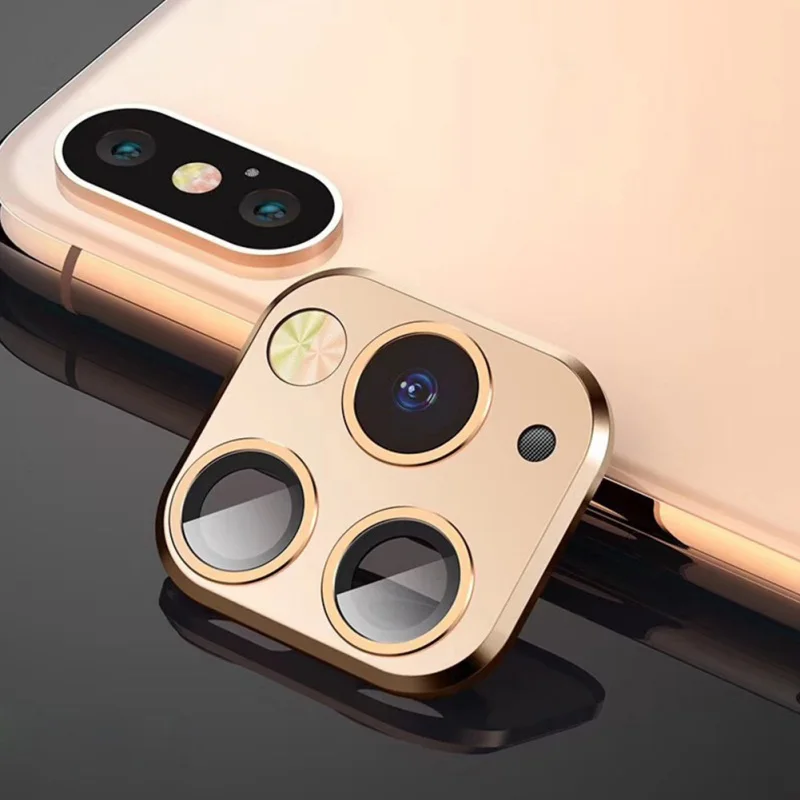gold Камера 3D Защитная Наклейка на рассеиватель протектор экрана для iPhone X XS MAX крышка камеры секундная Замена для iPhone11 Pro MAX - Цвет: gold