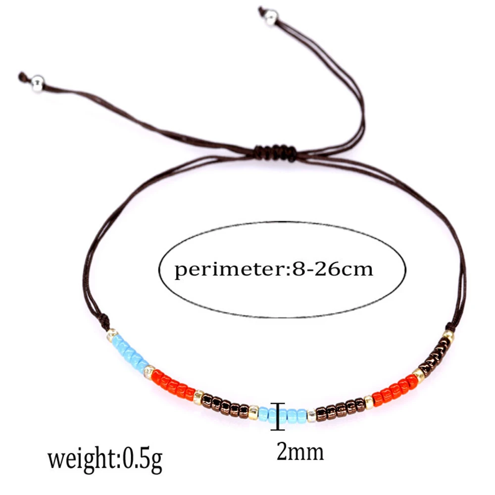 Богемное Тканое многослойное красочное плетение Круглый бисерный браслет ретро