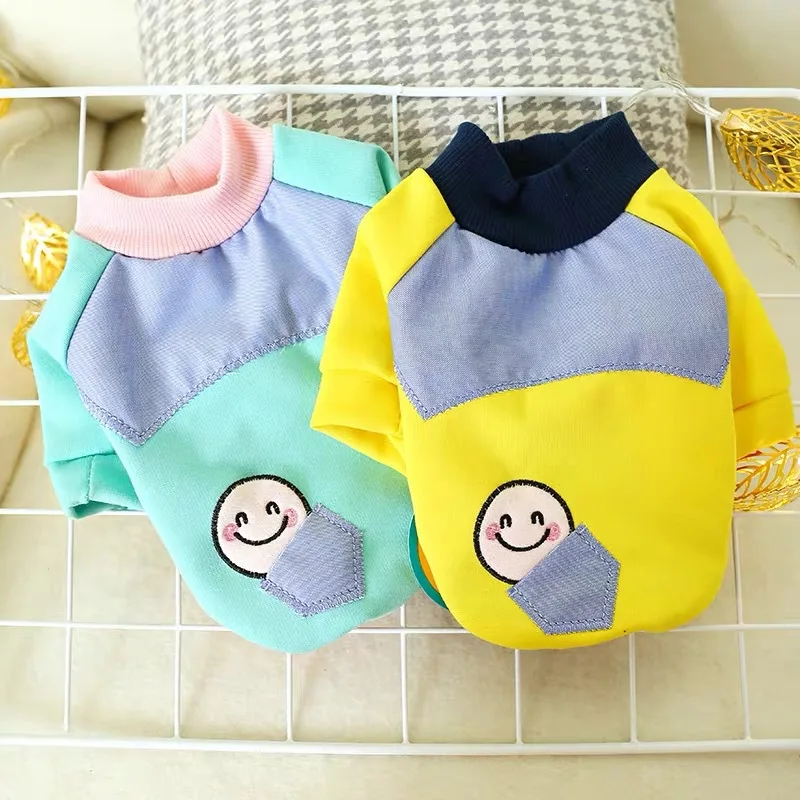 

Dog clothes spring and summer casual round neck shirt short sleeve breathable Teddy Pomeranian pet cat T-shirt couple clothing