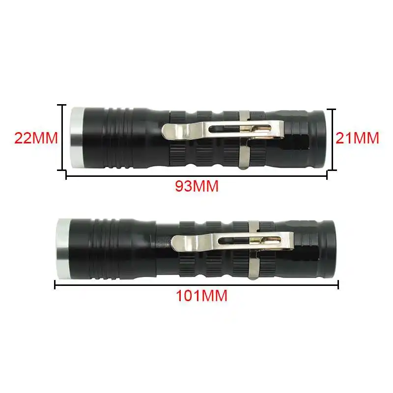 Zoomable Small LED Flashlight Mini Adjustable Focus Torch Waterproof Pen Flash Light Camping Lamp By 14500 Rechargeable Battery | Лампы и