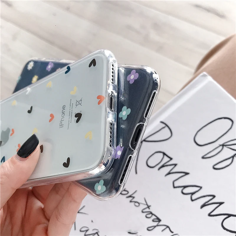 Модный мягкий ТПУ чехол для телефона s iPhone 6S 7 8 Plus 11 Pro XS MAX XR цветочный Любовь