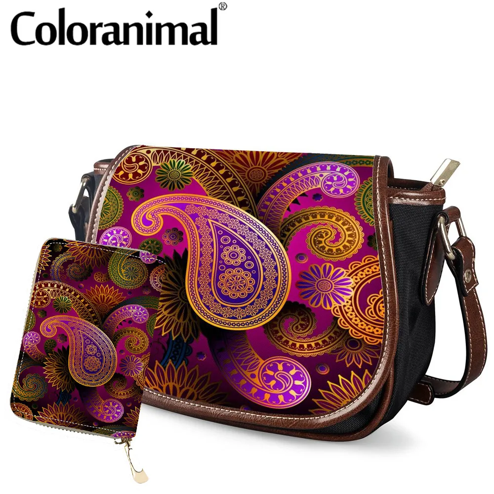Простые женские маленькие седельные сумки с цветным животным контрастным