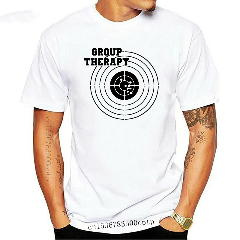 

New Group Therapy Shooting T Shirt Funny Gun Laws Rights American 2Nd Amendment 2021 Men Fashion Brand Fitness Slim Fit T Shirts