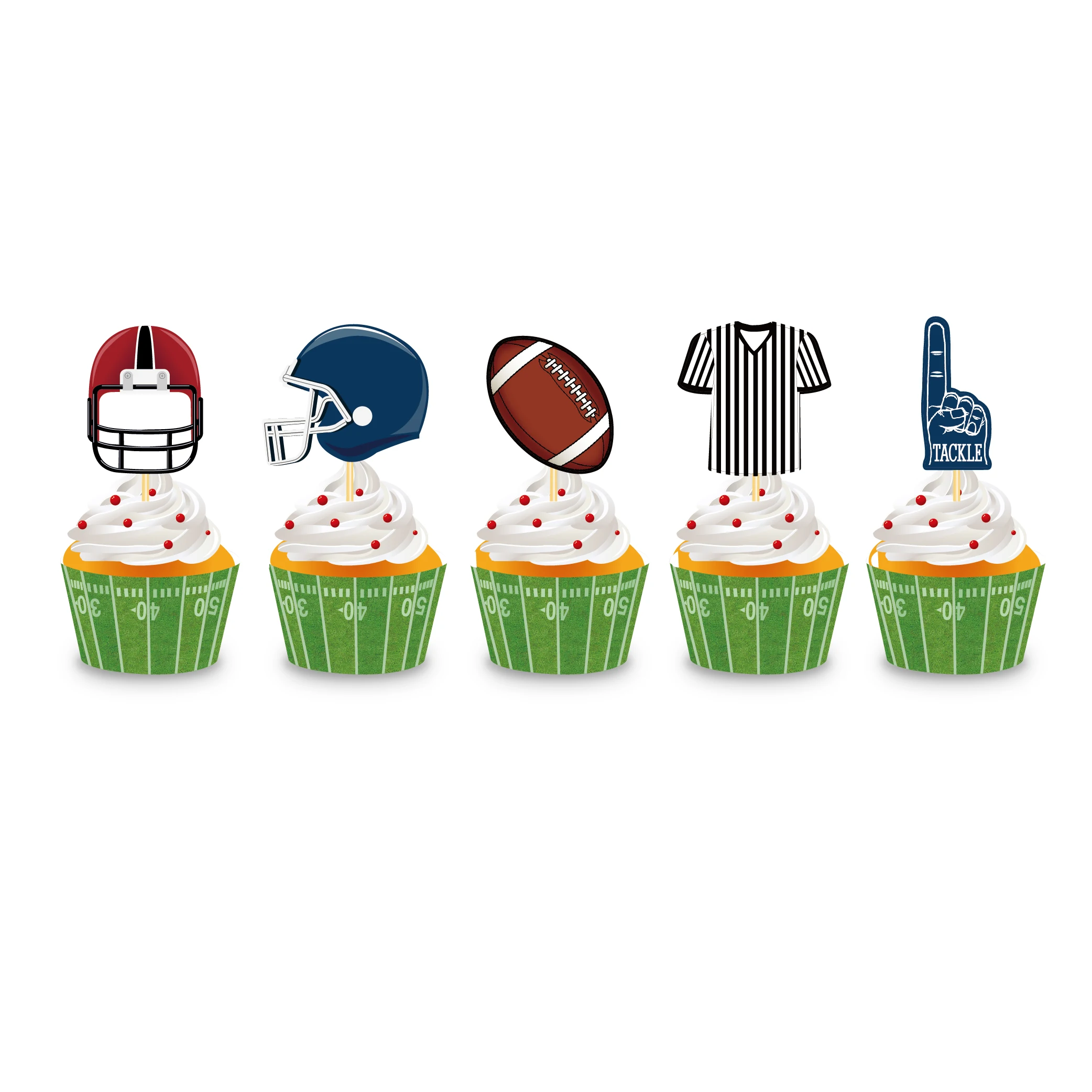 20pcs Touchdown вечерние СПОРТ игра День торт Topper футбольная тематическая вечеринка