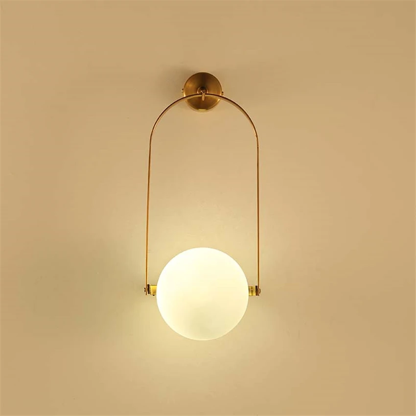 安い アメリカ国鉄ランタン壁ランプベッドルームのリビングルームの通路の研究ミラーフロントベッドサイドガラスの壁灯バルコニー器具