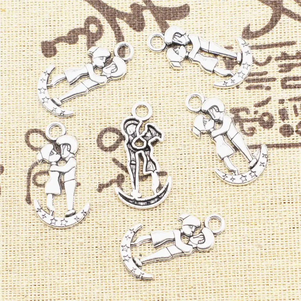 

Аксессуары для ювелирных изделий, подвески для пар, античное серебро, 30 шт., 15x29 мм