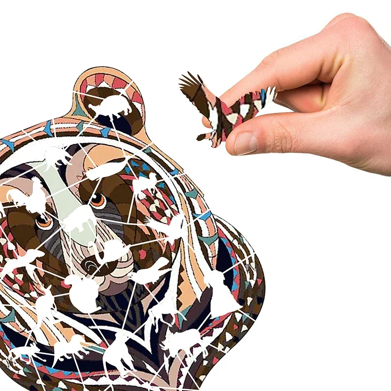 

Wooden Jigsaw Puzzle Puzzle Board Set Toy Interesting Wooden Puzzles for Adults Kids Gifts Games Toys Bear