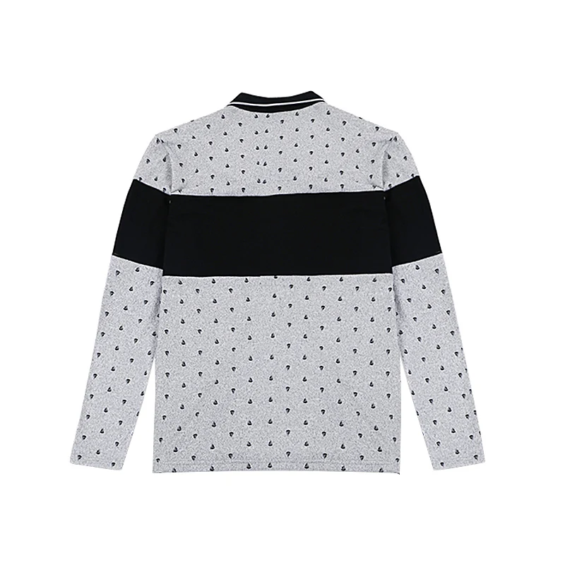 Мужская рубашка поло с длинным рукавом размера плюс полосатая воротником на