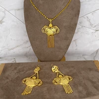 new women fashion gold color african nigerian jewelry set wedding necklace bracelet earrings ring jewerly sets