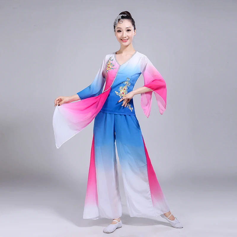 Древний китайский костюм Новый классический танцевальный женский народный