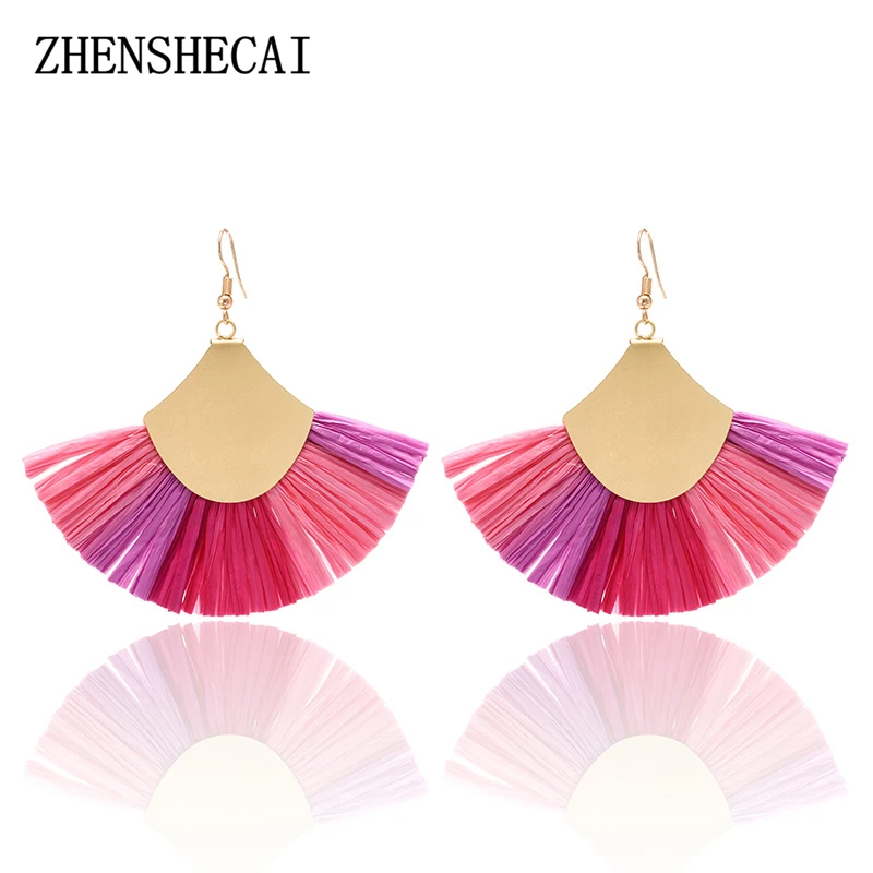 Винтажные богемные большие серьги с кисточками для женщин 2019 секционные