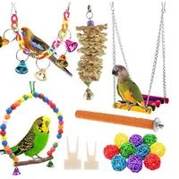 myna parrot biting toy color 12pcsset pet parrot bird accessories supplies bird cage accessories pet toys