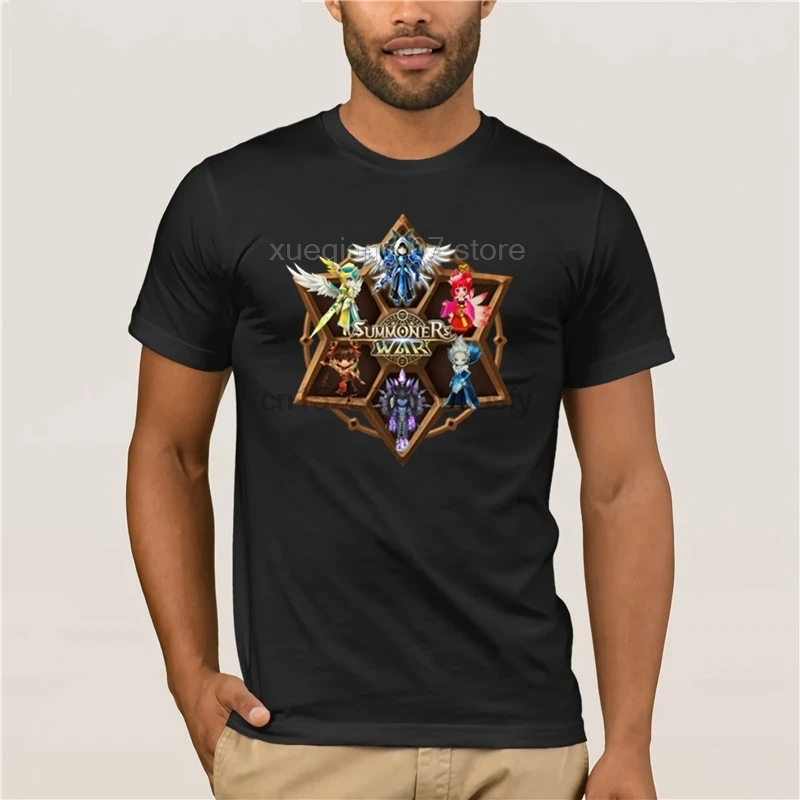 Summoners War футболка Monster Runes 4xl с короткими рукавами хлопковая Футболка графическая