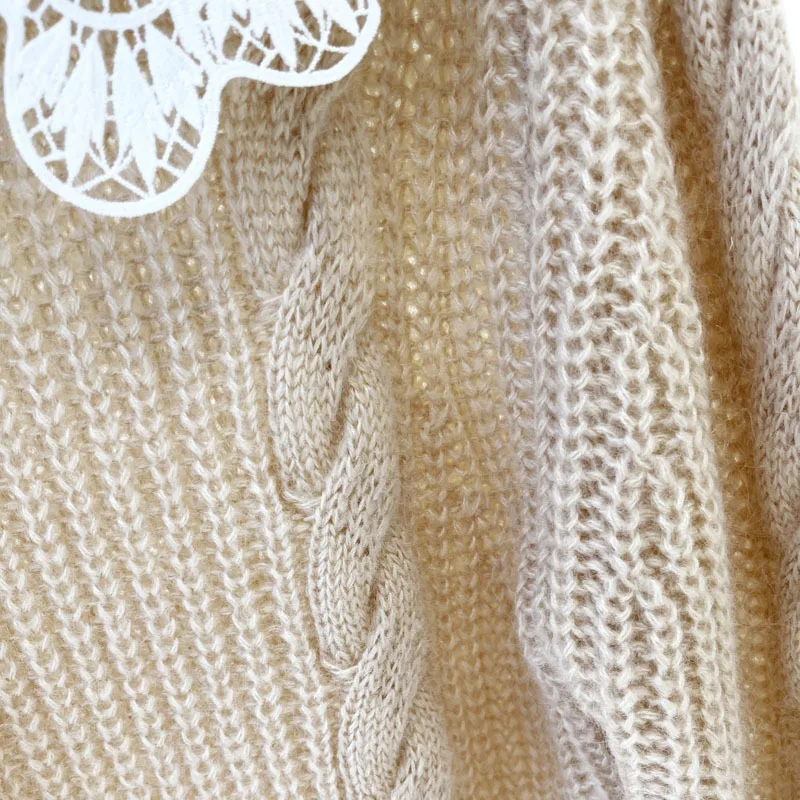 

Women Sweater Fall/Winter 2021 New Women Doll Collar Long-sleeved Knitted Pullover