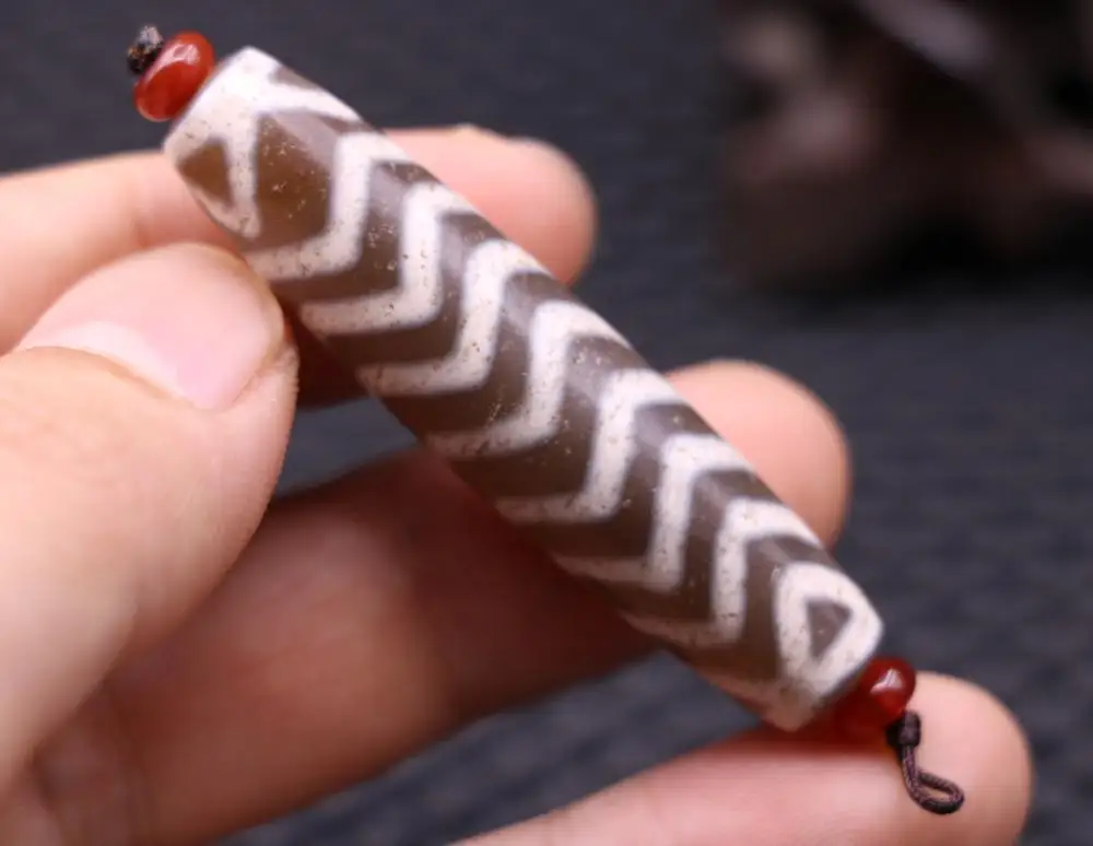 Волшебная сила Тибетский Старый Агат много слоев воды волна тигр зуб бусины дзи