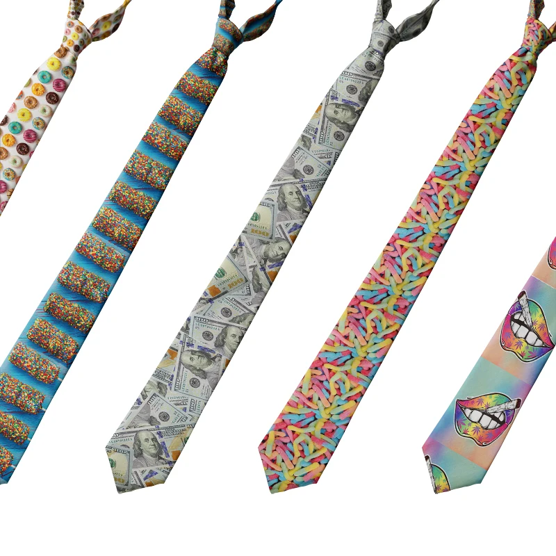 

3D Printing Ties For Men 8cm Polyester Neckties New Casual Slim Fashion Man Tie For Wedding Party Male Tie Neckwear