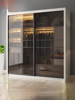 modern minimalist sliding door wardrobe lightweight bedroom storage board style wardrobe sliding door transfer door storage