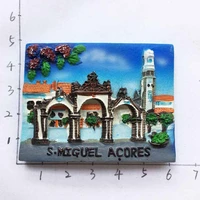 qiqipp north atlantic portugal azores scenery tourist souvenir magnetic sticker refrigerator sticker with hand gift