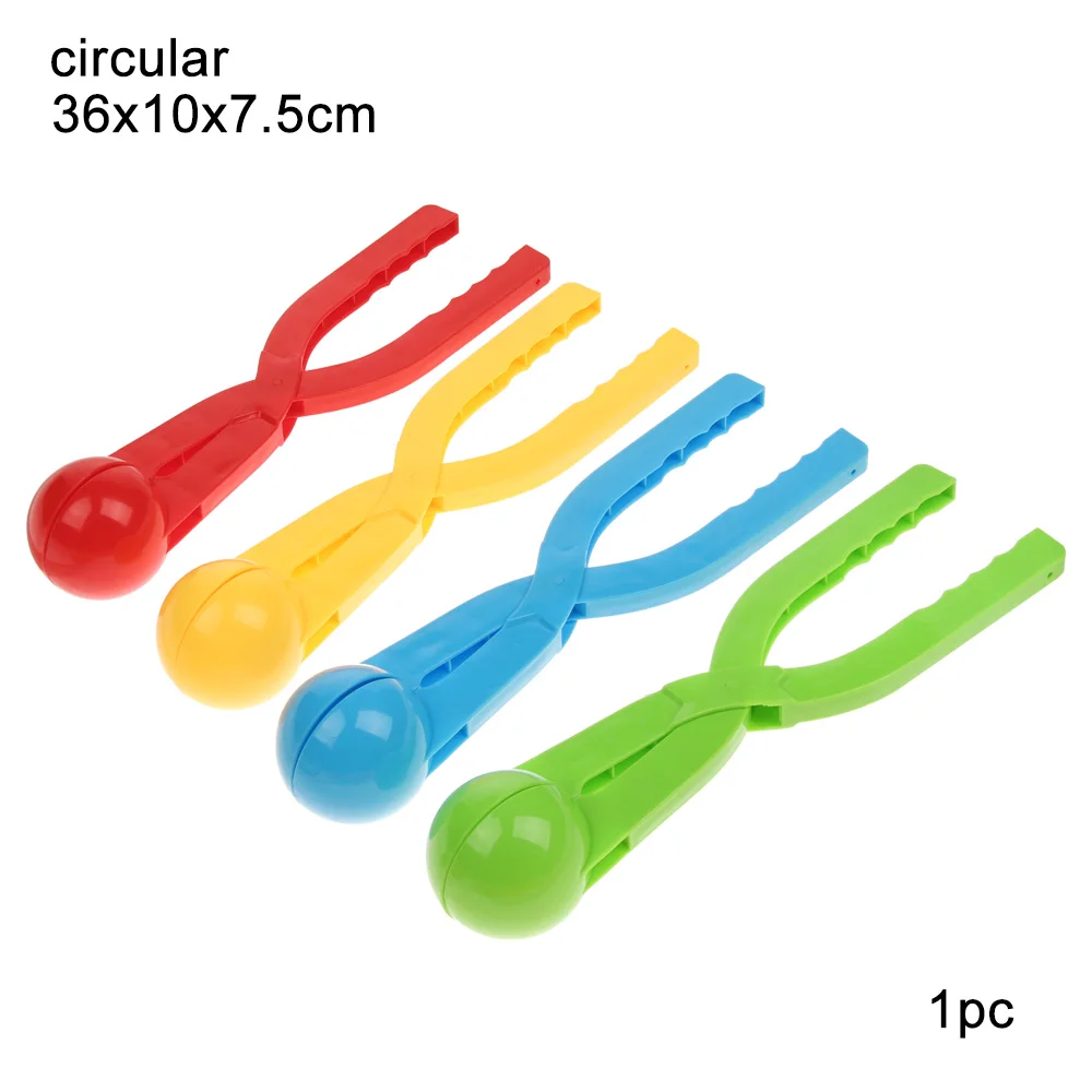 Random 1PC-circular Зимняя утка в форме снеговика, снеговик, Снежная лопата, Детская уличная Песочная форма, спортивные игрушки, инструмент для лепки, случайный цвет - Цвет: Random 1PC-circular