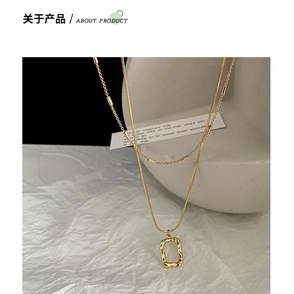 

20211 New Fashion Gold Japanese and Korean Trend Double Detachable Short Necklace Ladies Clavicle Chain