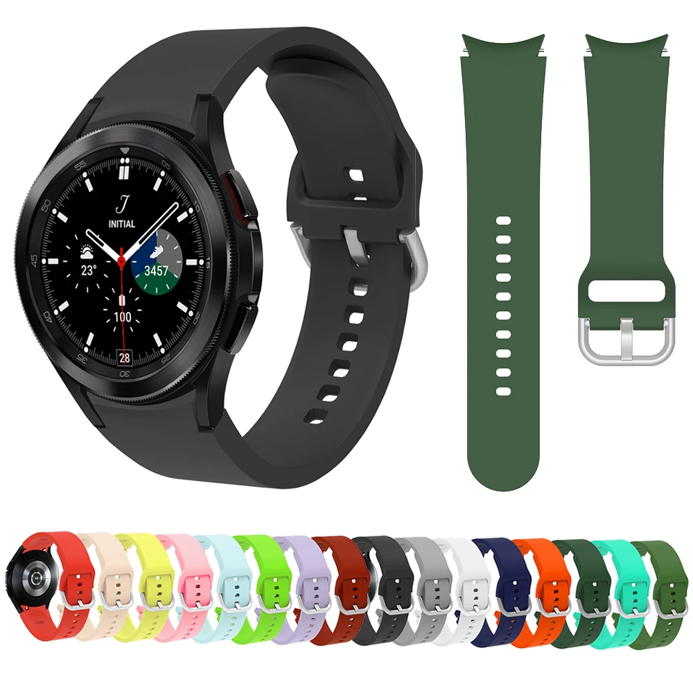 Спортивный силиконовый ремешок для Samsung Galaxy Watch 4 Классический 46 мм 42 Watch4 44 40