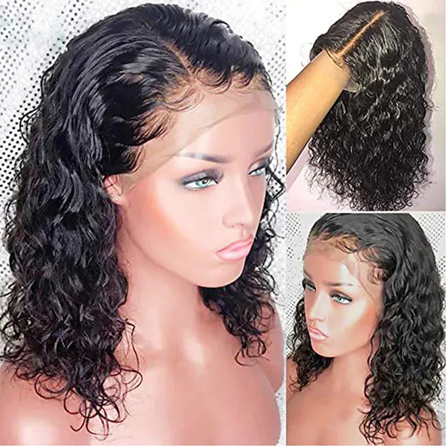 Human Hair Lace Front full Wig Brazilian Human Hair afro kinky Curly Wavy Black Costume Wig with Baby Hair for Black Women