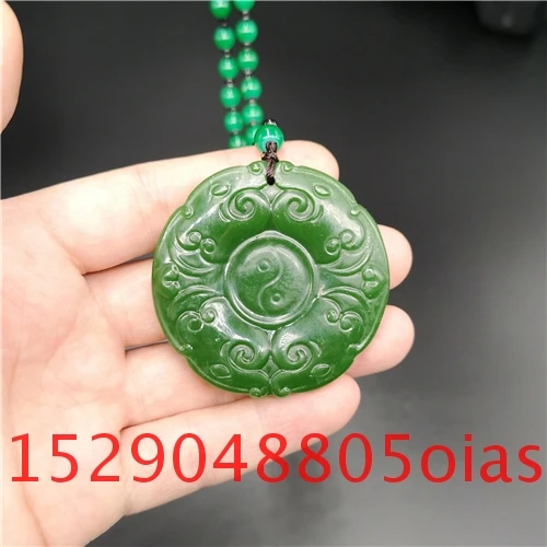 Натуральный зеленый китайский Нефритовый дракон кулон ожерелье Шарм жадеит