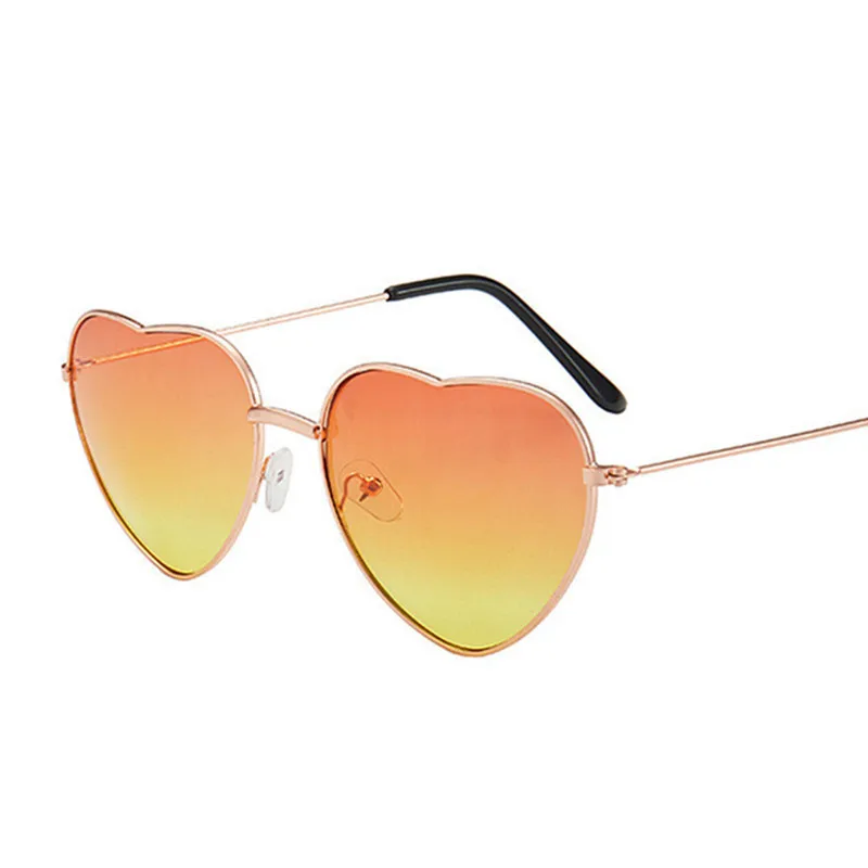 Женские металлические солнцезащитные очки в форме сердца брендовые