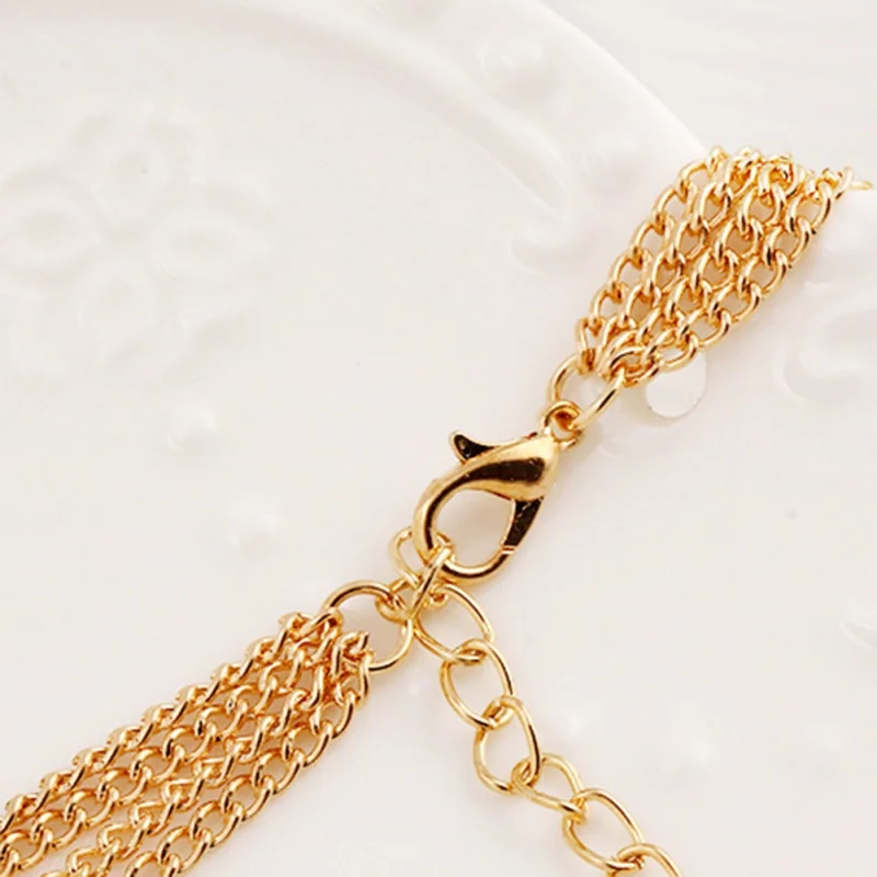 

Fashion Women Punk Multilayers Chain Imitation Pearl Pendant Necklace Jewelry Minimalist Short Clavicle Collar