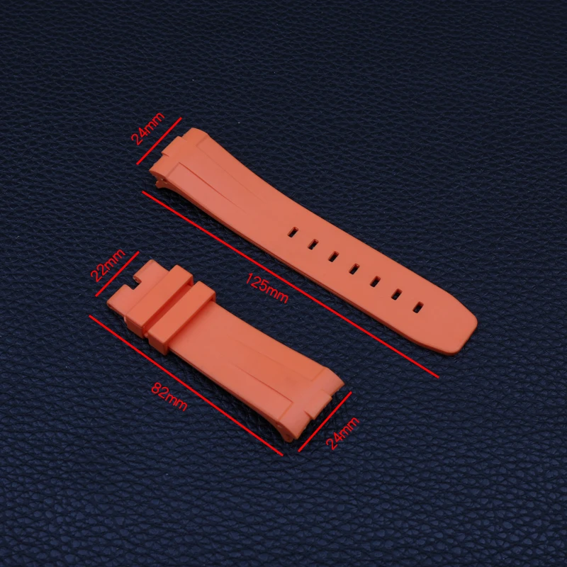 Pin buckle 24mm rubber strap men's watch accessory for Panerai sports waterproof silicone strap female bracelet watch band