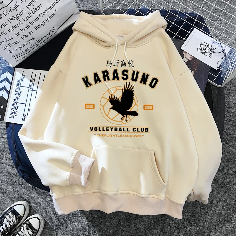 

Hot Cartoon Haikyuu Hoodies Men Funny Japanese Anime Streetwear Harajuku Karasuno Fly High Graphic Sweatshirts Unisex Tops Male