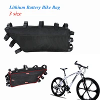 bicycle li ion battery storage bag bike beam suspensionbag mountain road bike large capacity frame battery hanging bags