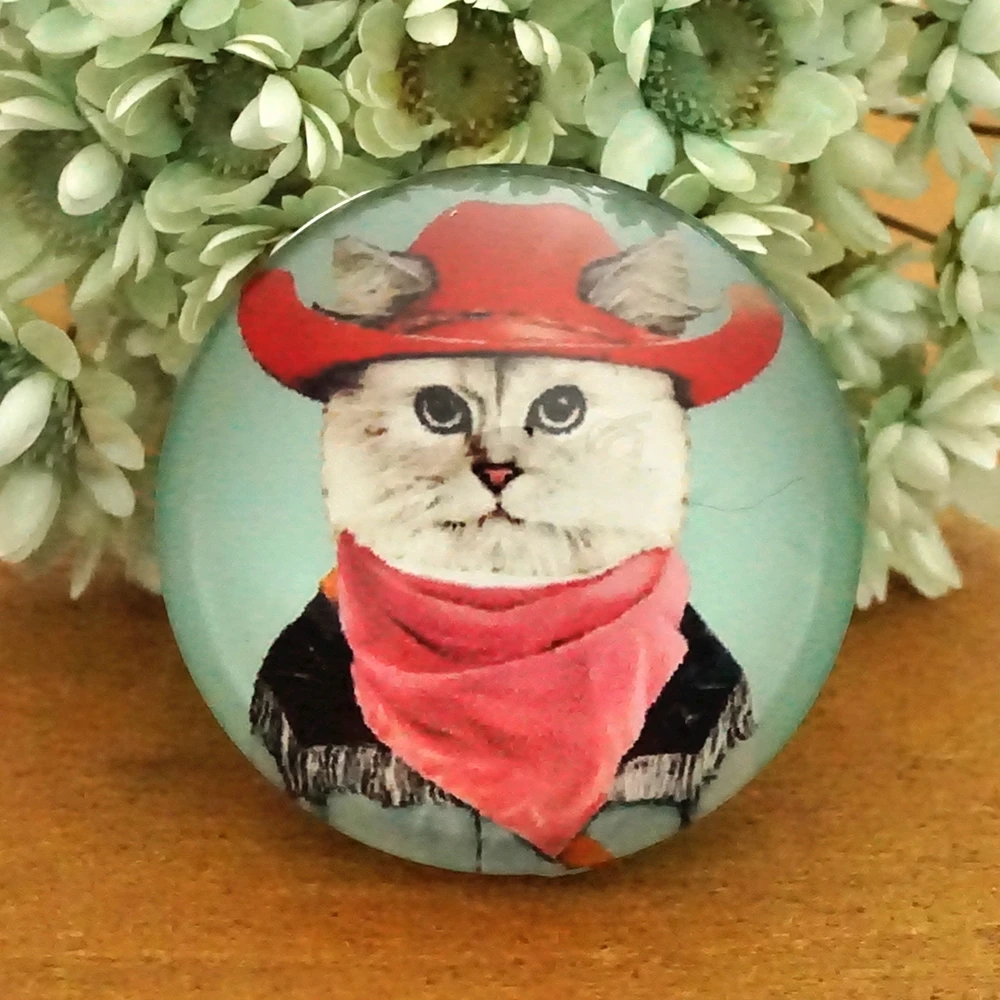 10 шт./лот круглый 8 25 мм мультяшный Кот стеклянный кабошон для изготовления колец