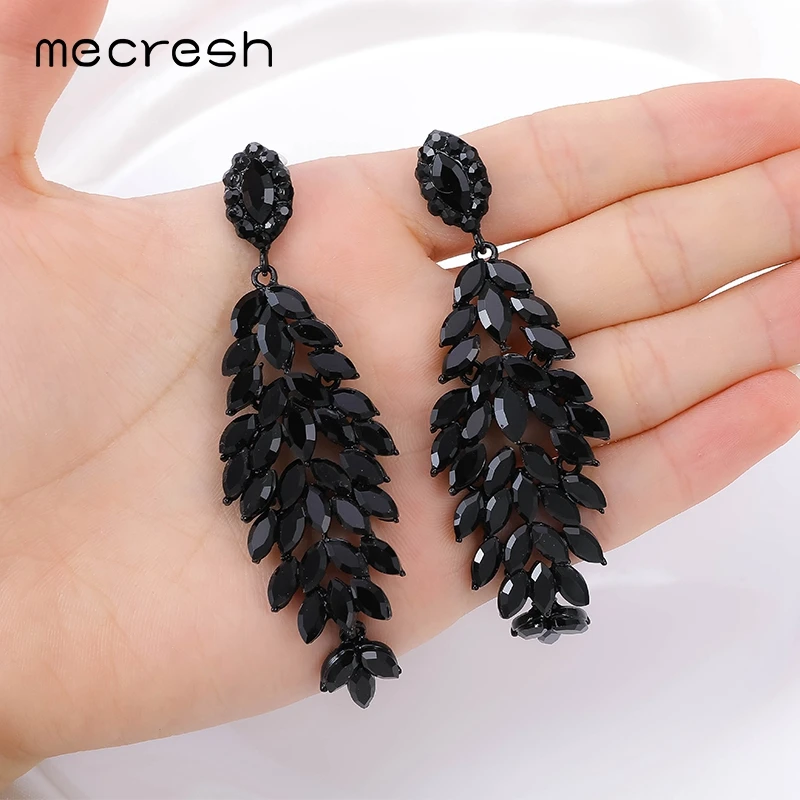 Роскошные свадебные серьги Mecresh с австрийским кристаллом длинные серьги-капли