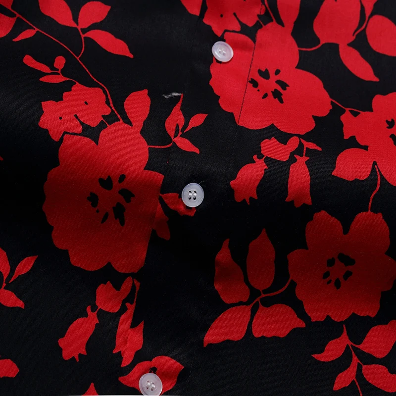 Рубашка мужская с цветочным принтом Повседневная Свободная модная классическая