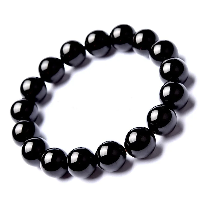 Hot-selling Natural Black Agate single-ring bracelet fashion boutique jewelry men and women to ward off evil transfer Buddha | Украшения и