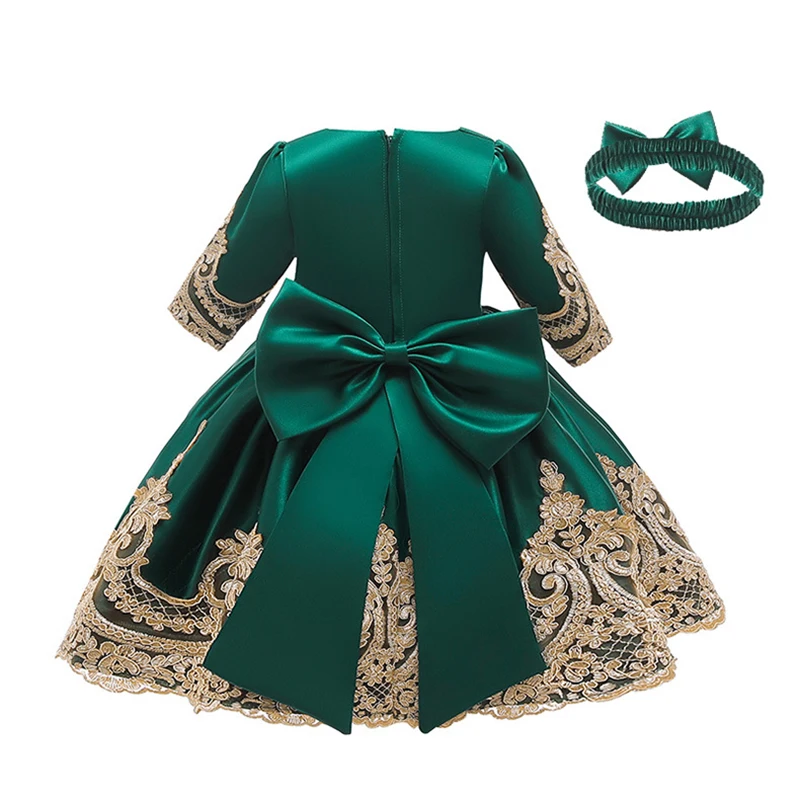 Детское кружевное платье с цветами одежда для крещения костюм принцессы на