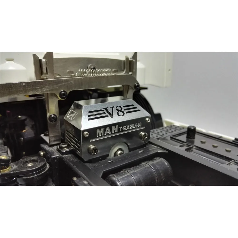 Капот коробки передач волновой нержавеющей стали для 1/14 Tamiya Man 56325 TGX V8 RC трактора