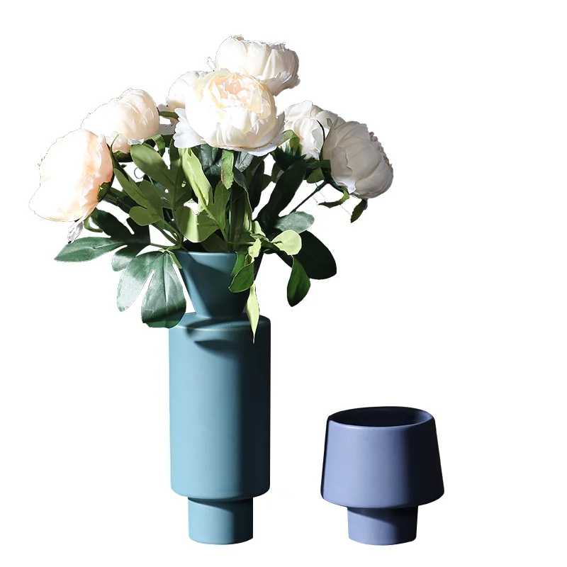 

Nordic Decoration Home Modern Minimalist Color Glaze Ceramic Vase Creative Soft Decorations Office Living Room Decor Ornaments