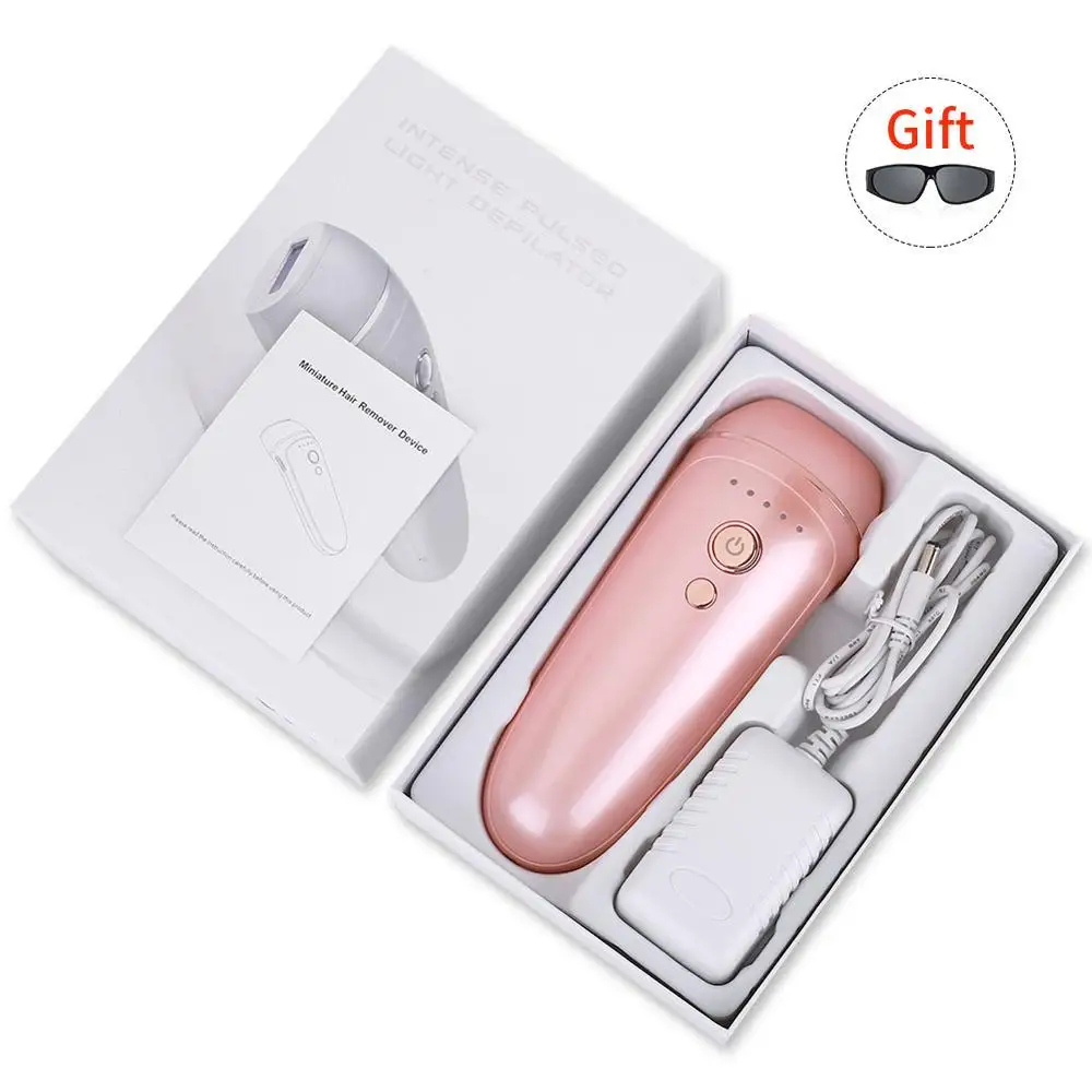 Pink With Gift Box IPL лазерная эпиляция машина для удаления волос кварцевая лампа постоянный безболезненный прибор для удаления волос 600000 вспышки depilador лазер - Цвет: Pink With Gift Box