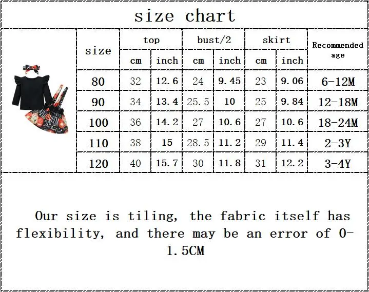 

Autumn New Kids Baby Girls Halloween Full Sleeve Solid Ruched Top T-shirt Headbands Pumpkin Cartoon Strap Dress Suit Set 3pcs