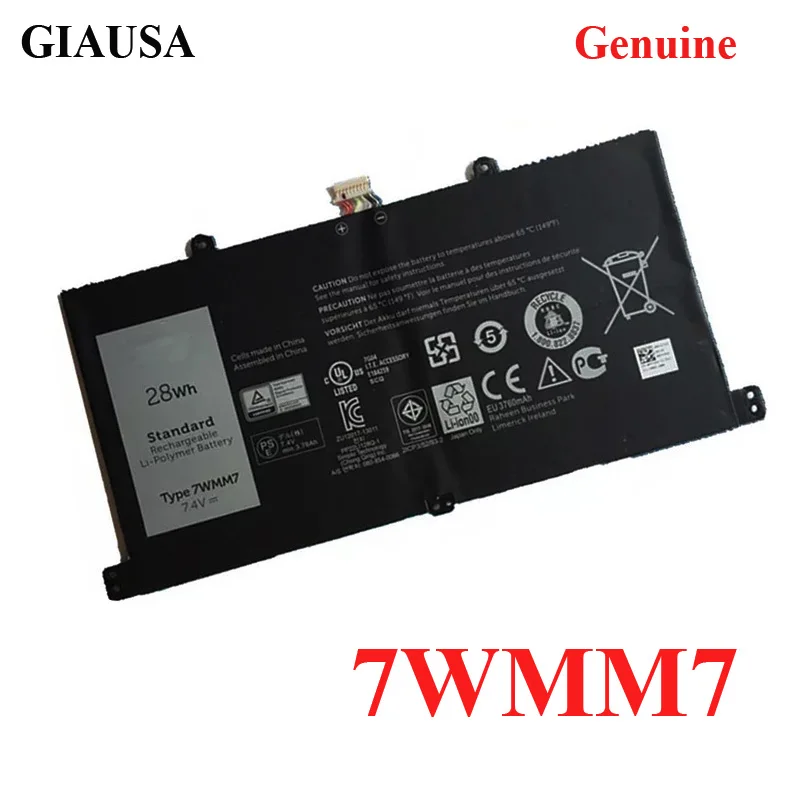 Оригинальный аккумулятор GIAUSA 7WMM7 для Dell l Venue 11 Pro клавиатура док-станция